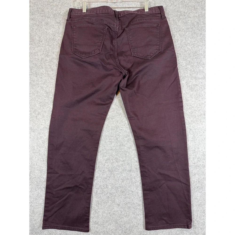 Banana Republic Travel Jeans Mens 35x30 Burgundy Excellent Slim Fit Pants